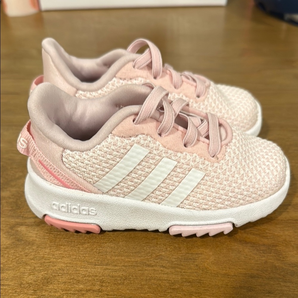 Adidas Pink and White Sneakers with Cushioned Comfort